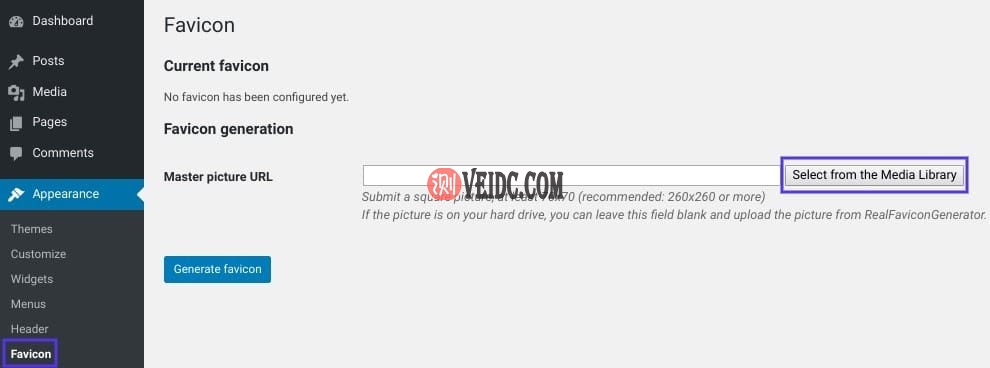 使用插件在WordPress中添加收藏夹图标界面