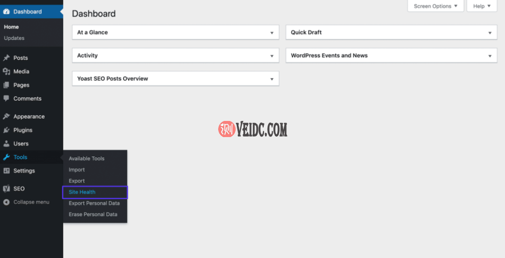 访问WordPress中的站点运行状况工具