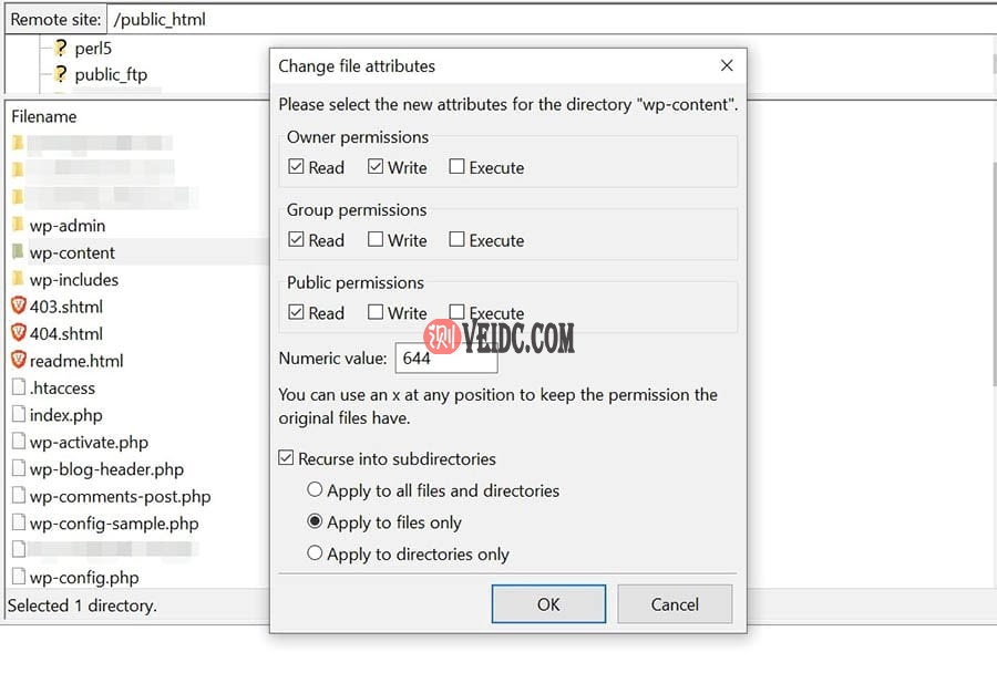 644上传文件目录文件权限