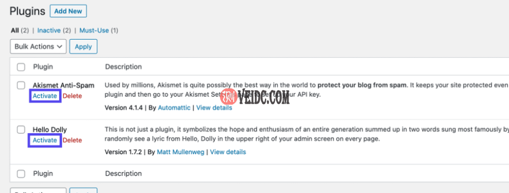 激活您的每一个插件