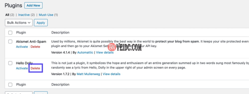 删除导致问题的插件