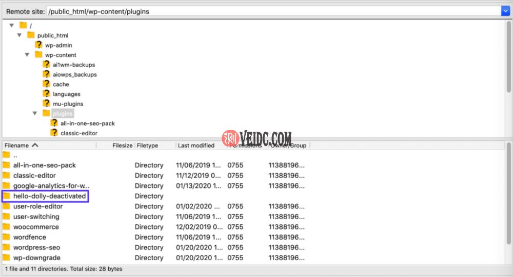 FileZilla中已停用的插件