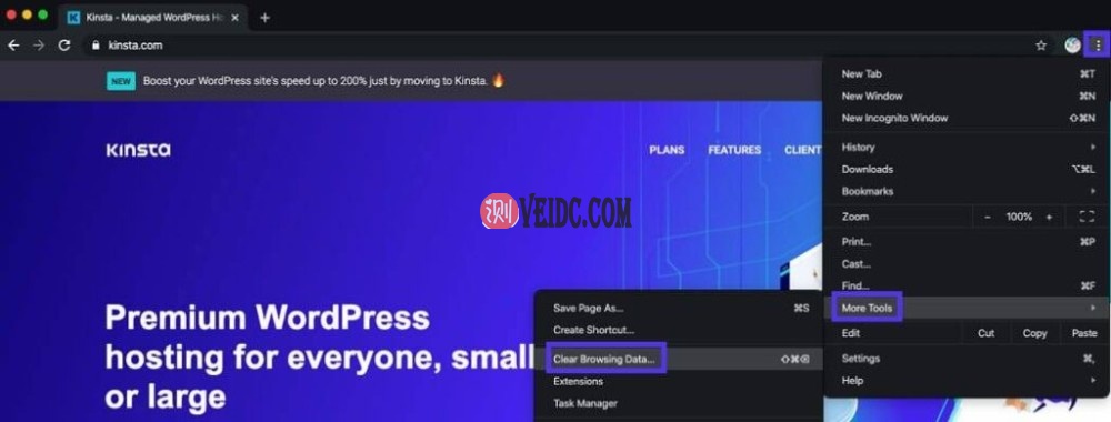 进入Chrome的设置并清除浏览数据