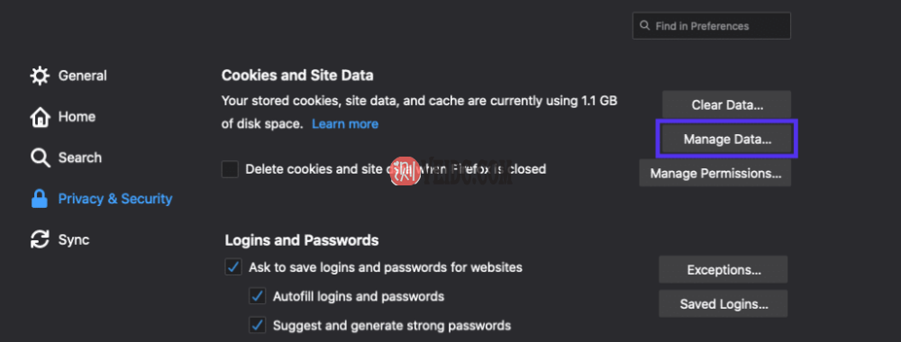 单击管理数据按钮
