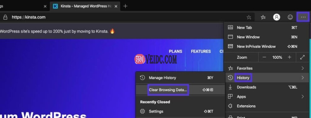 如果您点击清除浏览数据，您还可以删除cookie