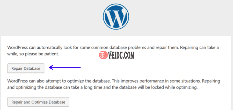 WordPress中的修复数据库选项