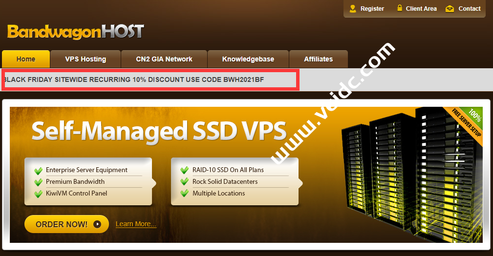 搬瓦工：2021年黑色星期五优惠码发布：BWH2021BF，全场 9 折循环优惠-国外主机测评