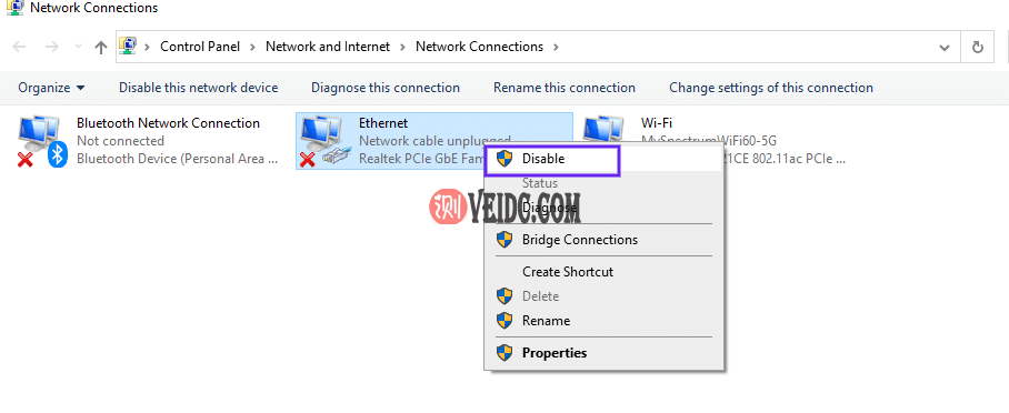 在Windows中禁用辅助连接
