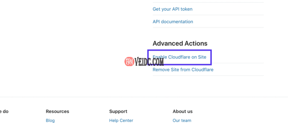 再次单击启用Cloudflare的链接