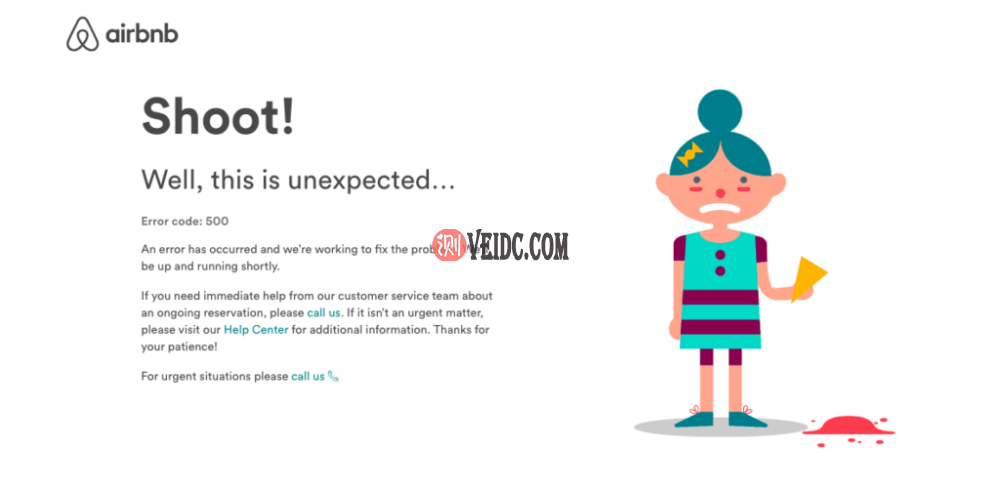 Airbnb 500内部服务器错误
