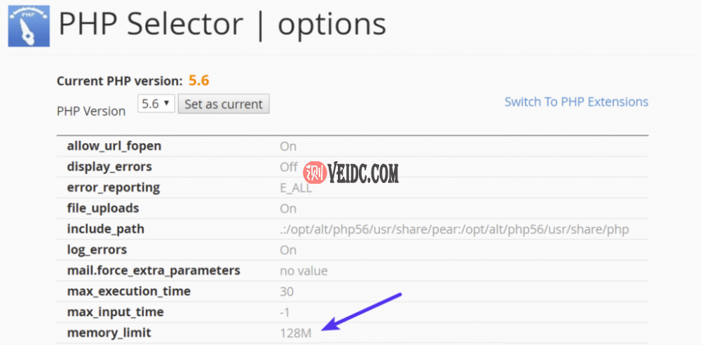 增加cPanel中的PHP内存限制