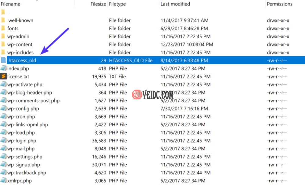 重命名 .htaccess文件