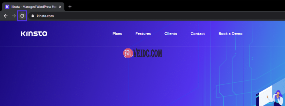 在Chrome浏览器中刷新网页