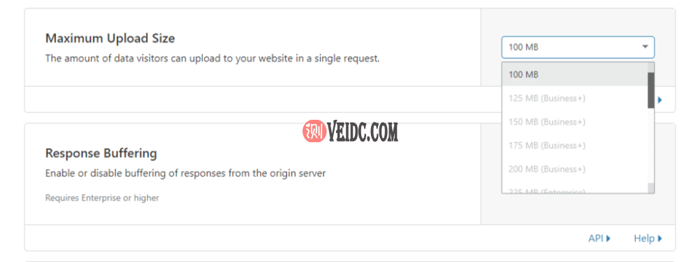 Cloudflare对各种计划的“最大上传大小”限制