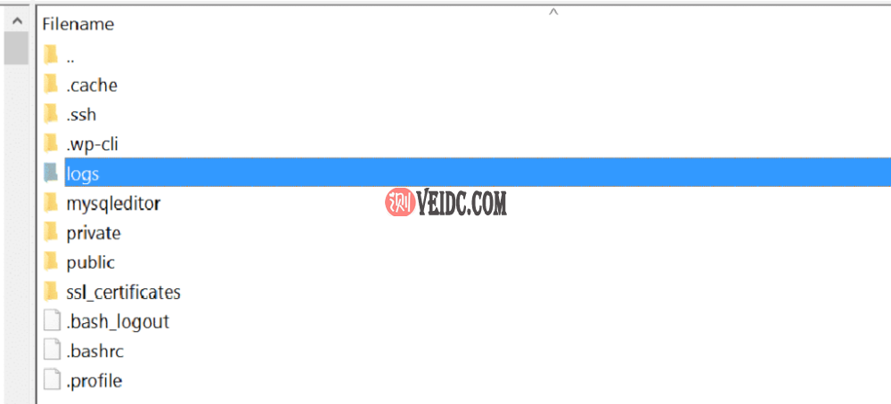 通过SFTP访问WordPress错误日志文件夹