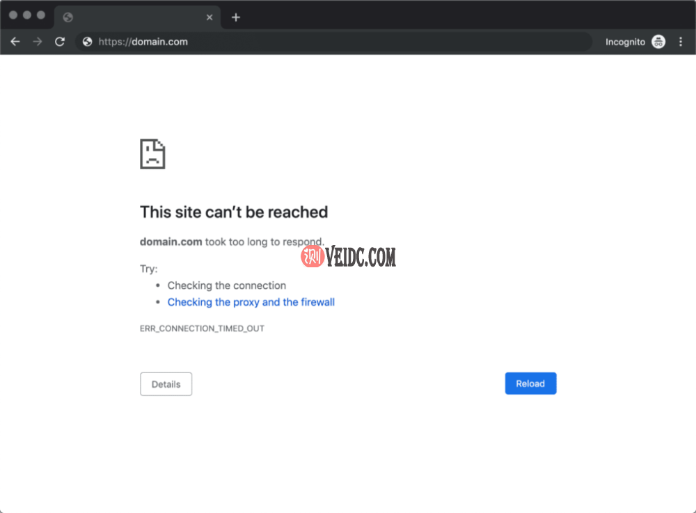 Chrome中的ERR_CONNECTION_TIMED_OUT错误