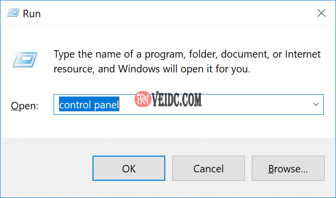 运行控制面板窗口