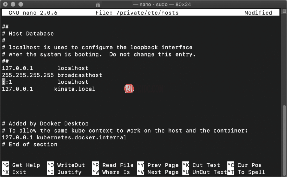 在Mac上编辑主机文件