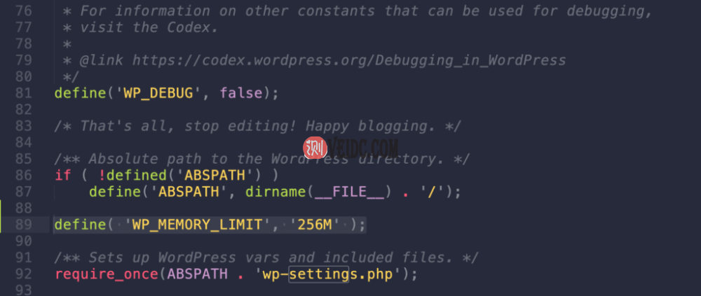 wp-config.php中的WP_MEMORY_LIMIT