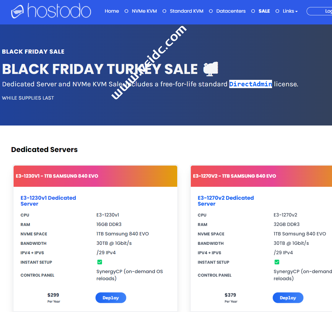 Hostodo#黑五#：拉斯维加斯vps/迈阿密vps/斯波坎vps，NVME硬盘年付$13.99起，美国独立服务器年付$299起，免费DirectAdmin-国外主机测评