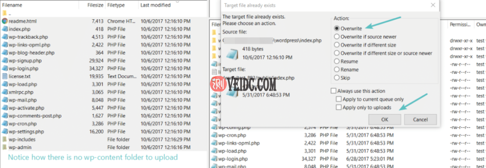 通过FTP上传剩余文件