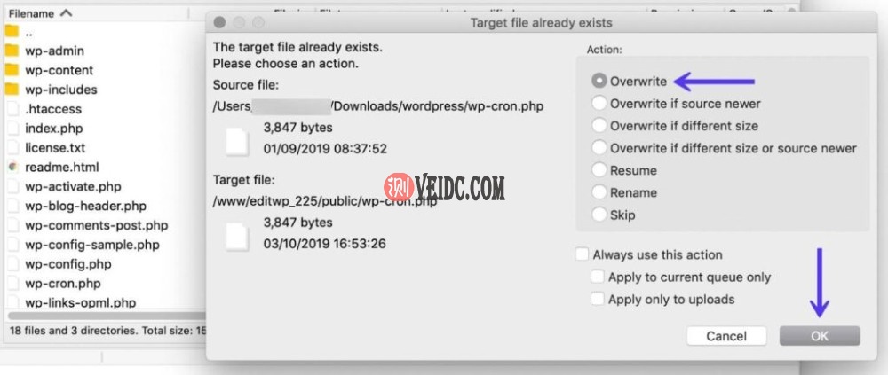 通过SFTP上传剩余文件