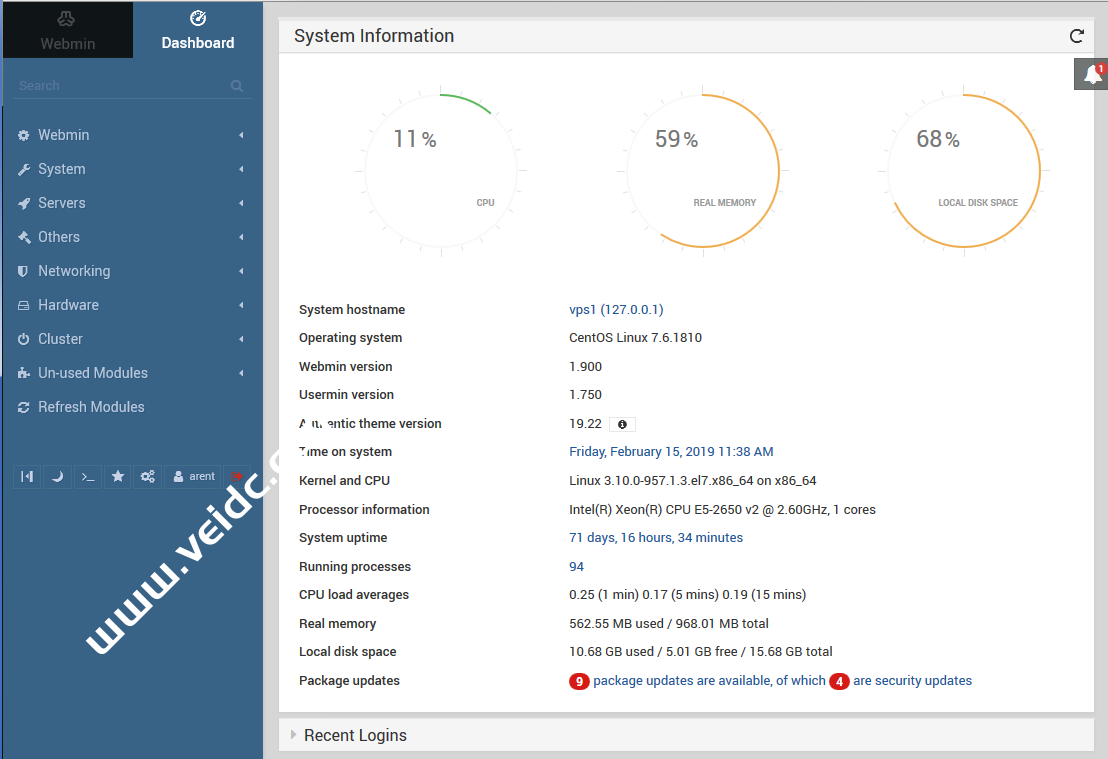 如何在Hostwinds的CentOS8 系统VPS 上安装 Webmin面板教程-国外主机测评