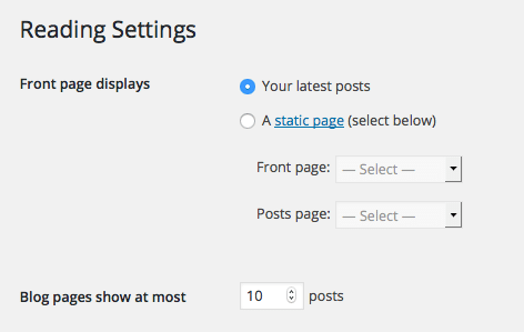 WordPress阅读设置