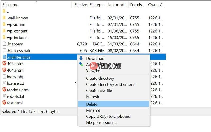 删除.maintenance文件