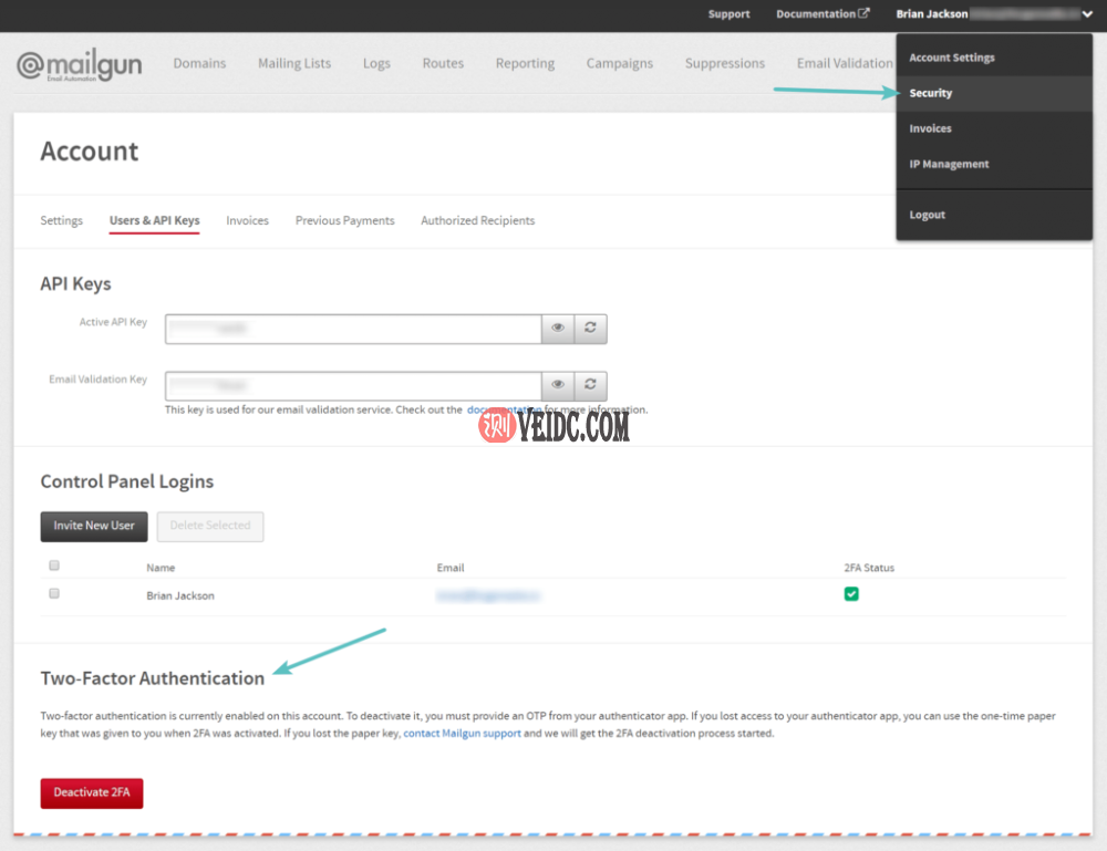 Mailgun双因子身份验证