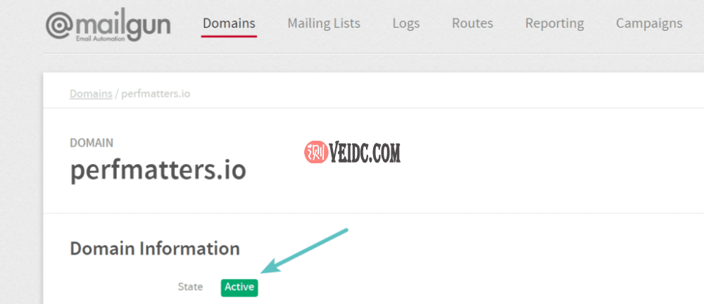 Mailgun中的活动域