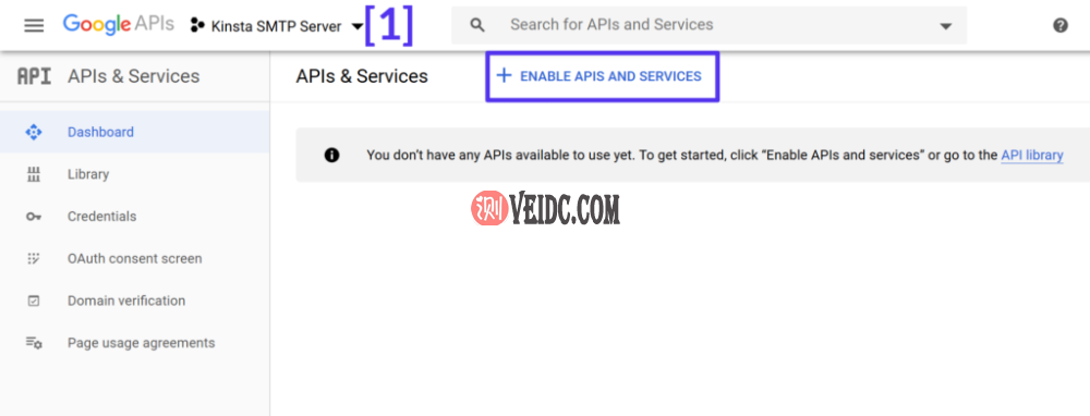 创建一个新的Google Developers项目