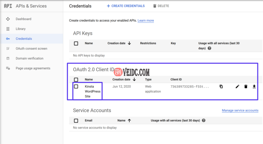 访问OAuth 2.0客户端ID