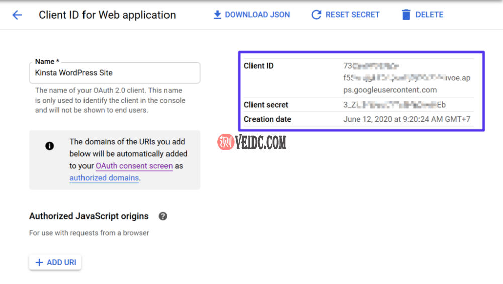您的Gmail API客户端ID