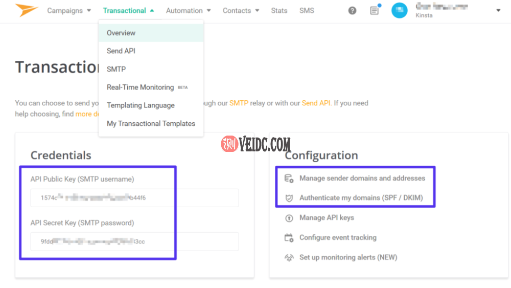 访问Mailjet API密钥