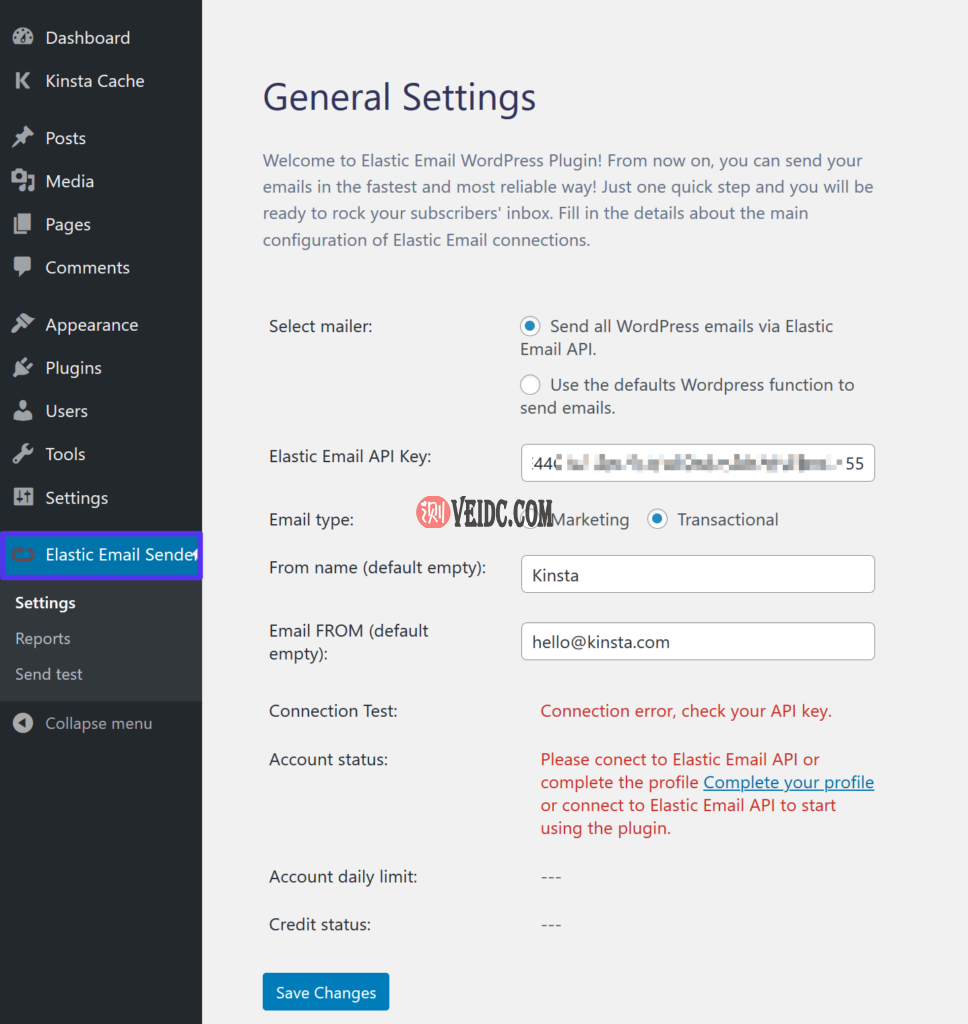 将Elastic Email API密钥添加到WordPress插件