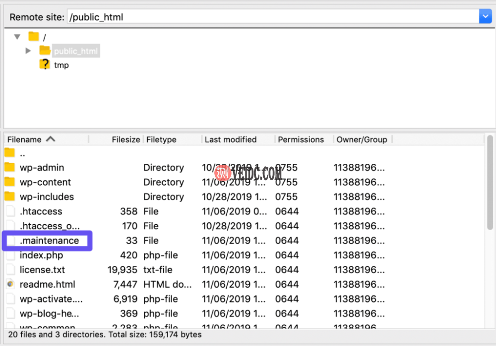 FileZilla中的.maintenance文件