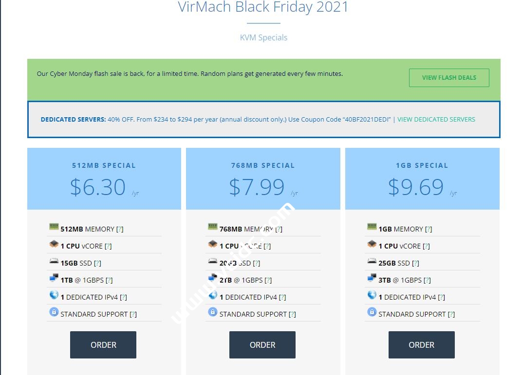 Virmach：黑五套餐调低价格，1核/512M/15G SSD/1T/1Gbps/年付$6.3-国外主机测评