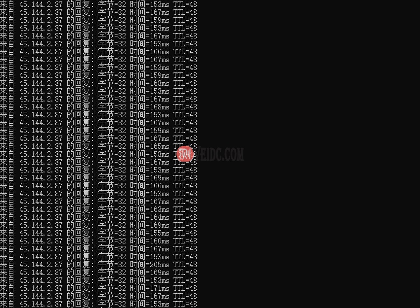 JustHost.ru Ping测试效果图