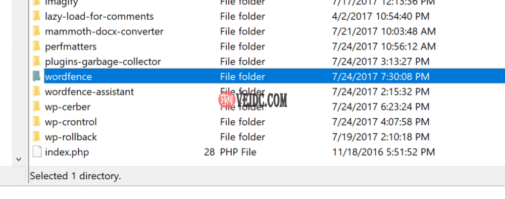 通过FTP删除WordPress插件