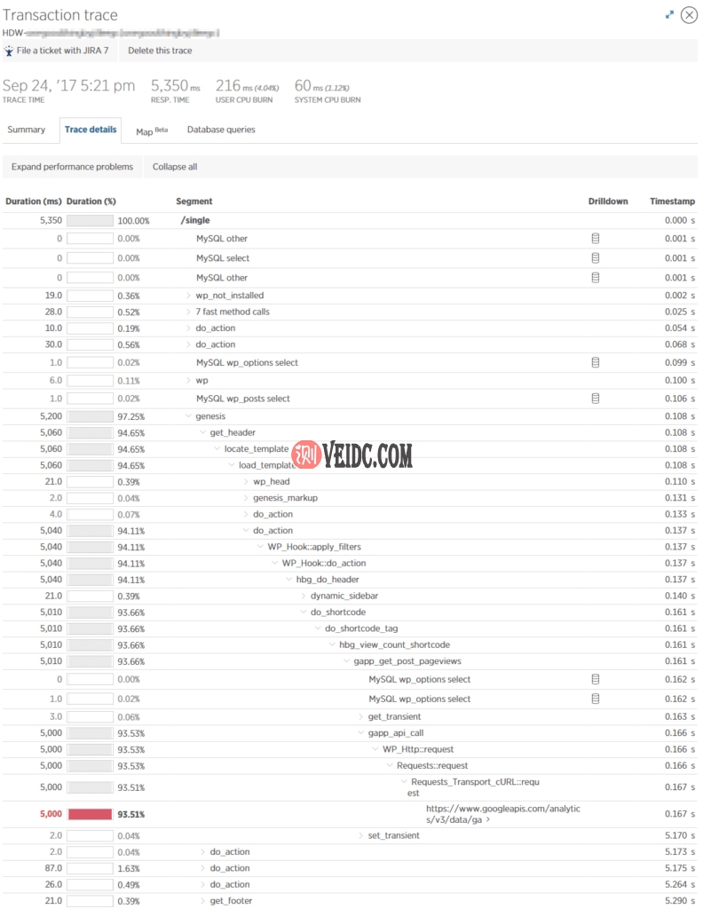 慢事务跟踪详细信息
