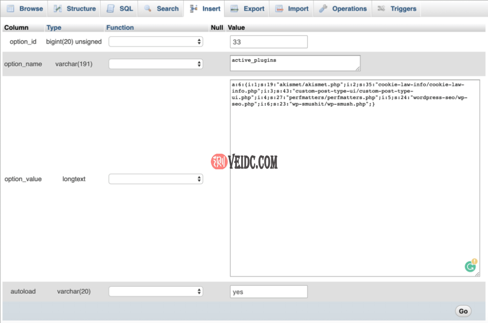 wp_options表中的活动插件