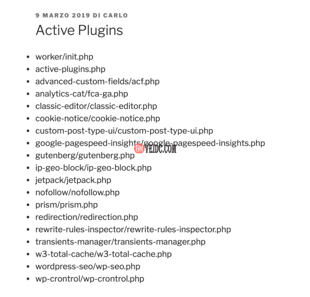 活动插件列表显示文件夹和每个插件的名称