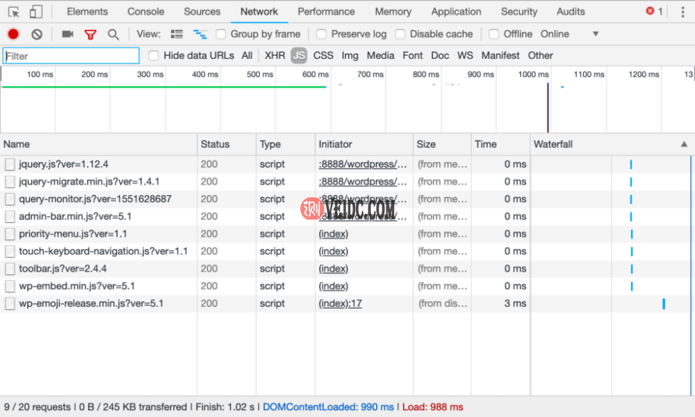 script.js文件从页面资产列表中消失