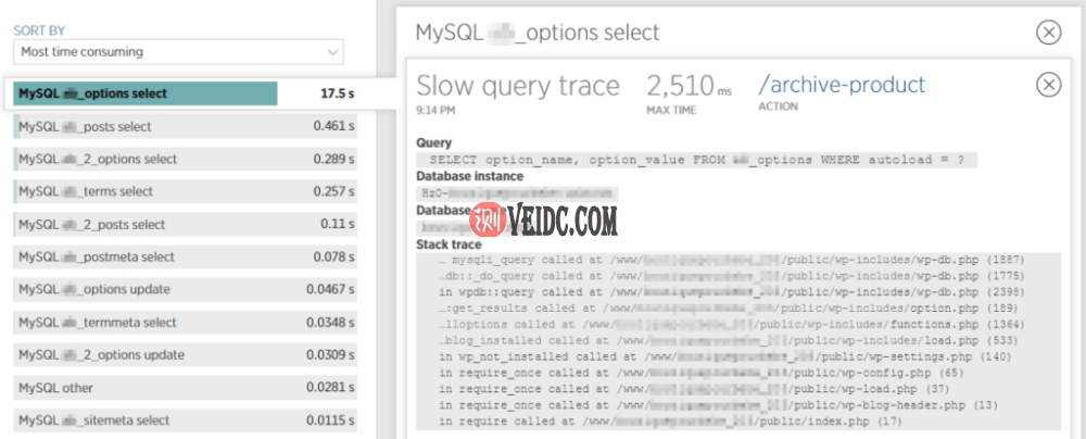 New Relic慢查询 – wp_options表