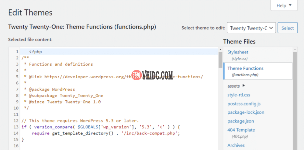 主题函数文件 (functions.php)