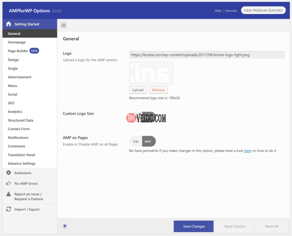 加速移动页面一般选项