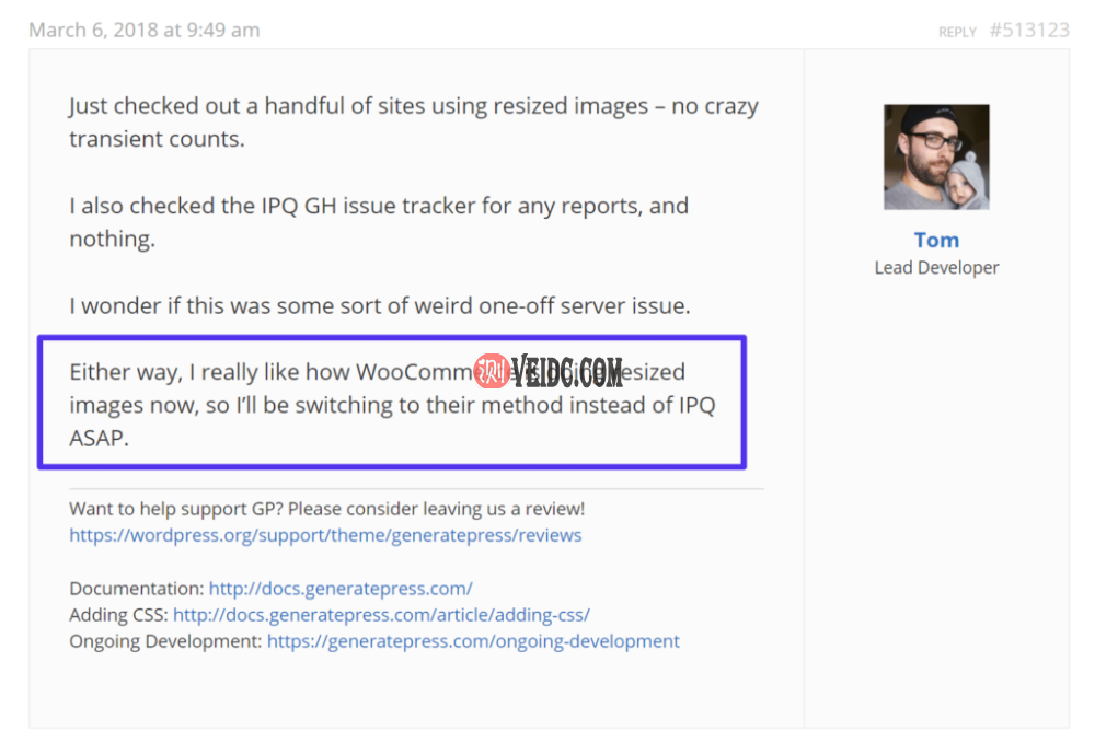 来自WordPress开发者的回应
