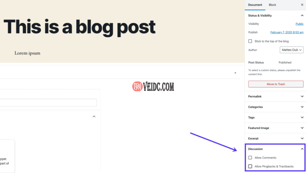 禁用对WordPress文章的评论