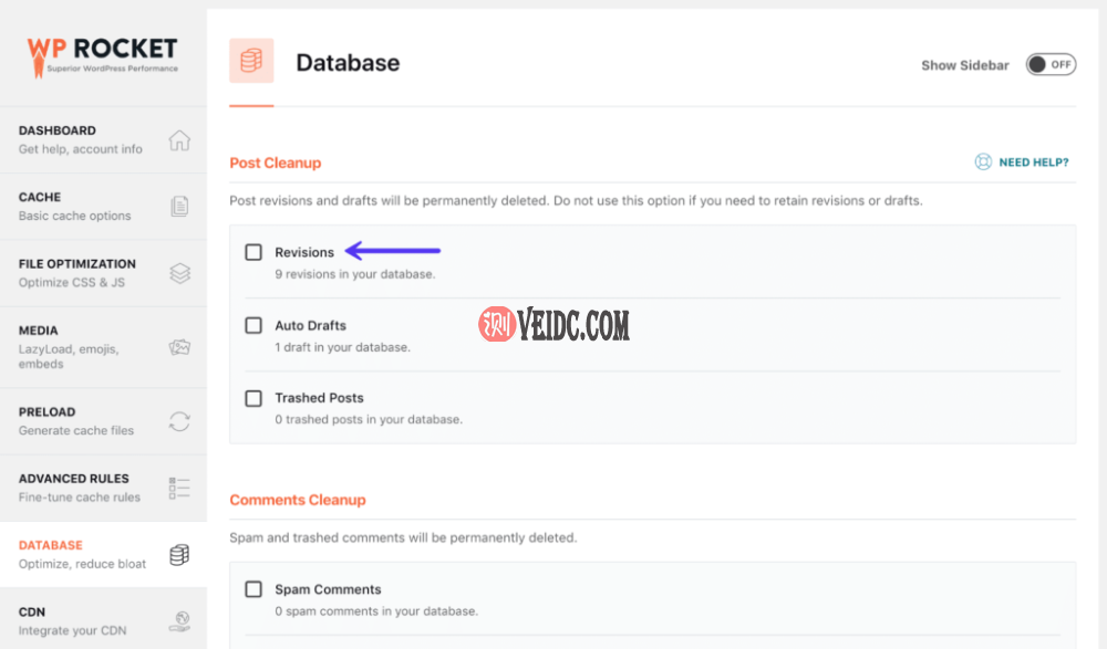 WP Rocket数据库优化